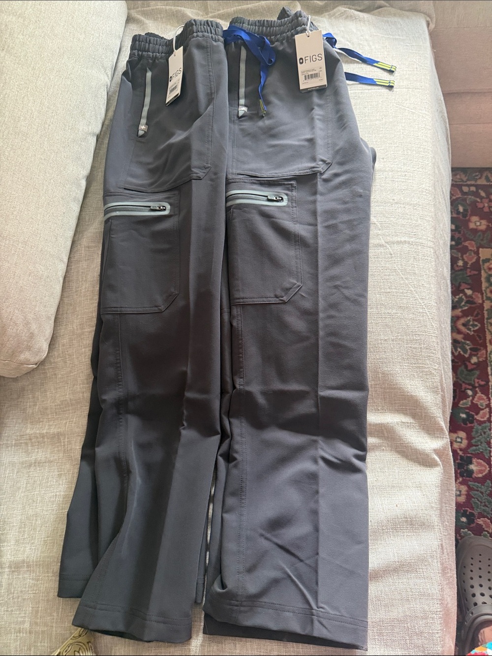 2 pairs Figs  Gray Jogger scrub  Pants with Drawstring unisex for medical peeps